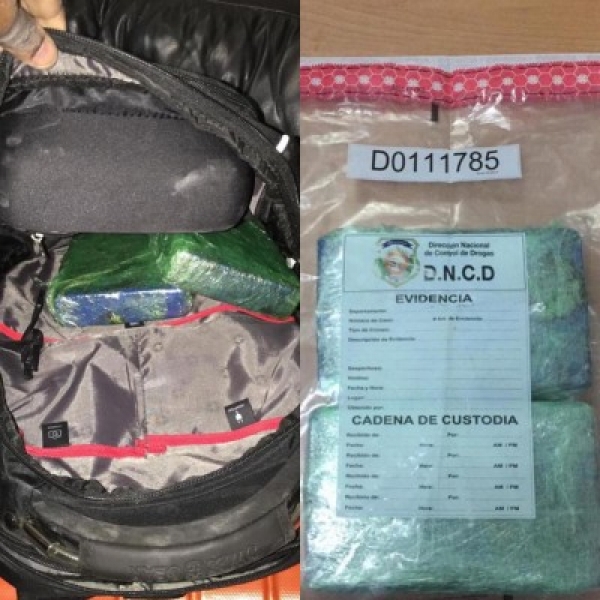Agentes de la DNCD apresan en el AILA a un Dominicano, naturalizado en España tratando de llevar 2.46 Kilos de Cocaina a Madrid